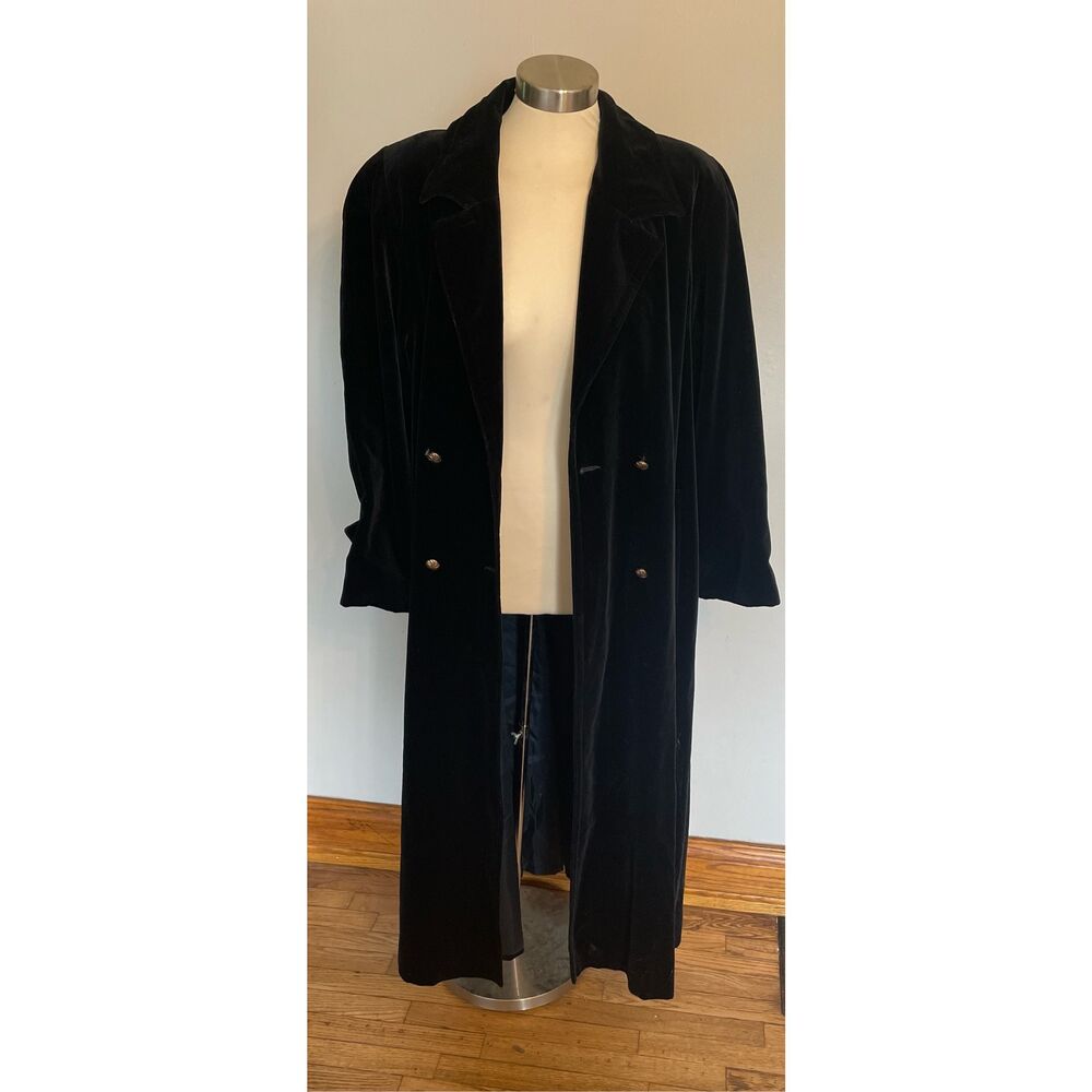 Count Romi Vintage 8 Long Black Coat 100% Cotton Elegant Velvety Feel